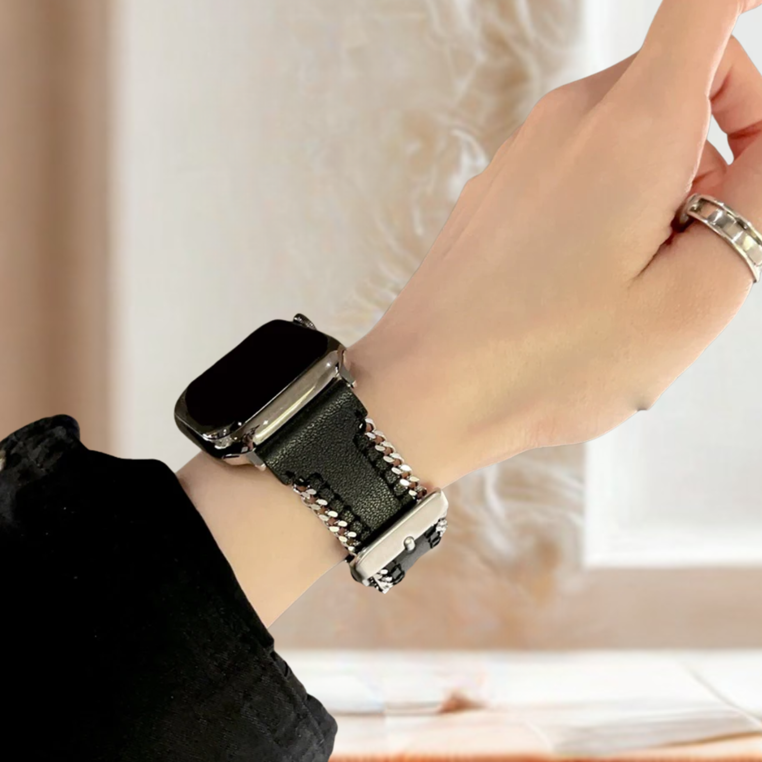 Leather Chain Watch Band