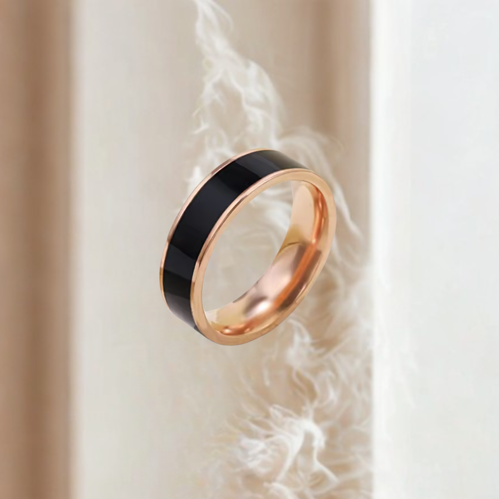 Classic Thin Ring (rose gold-black size 10)