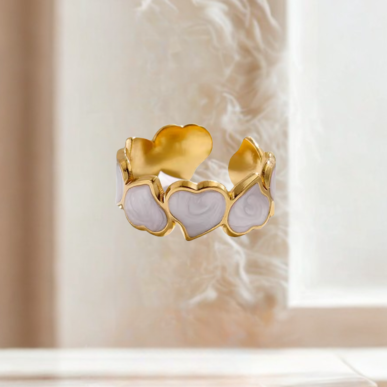 Heart gold - white  7