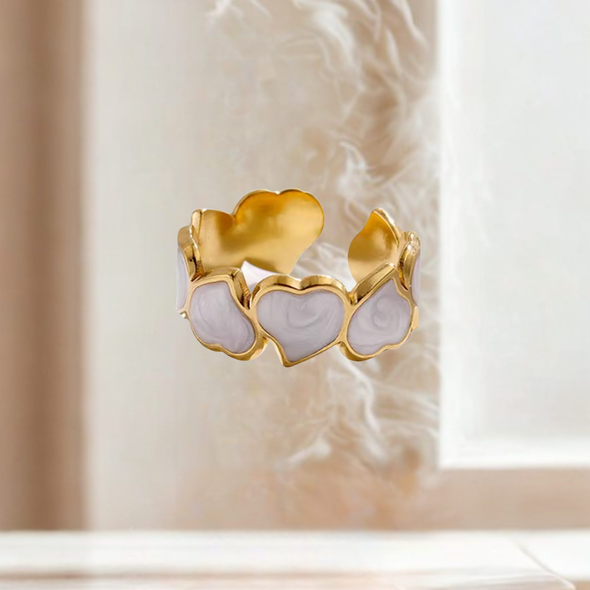 Heart gold - white  7