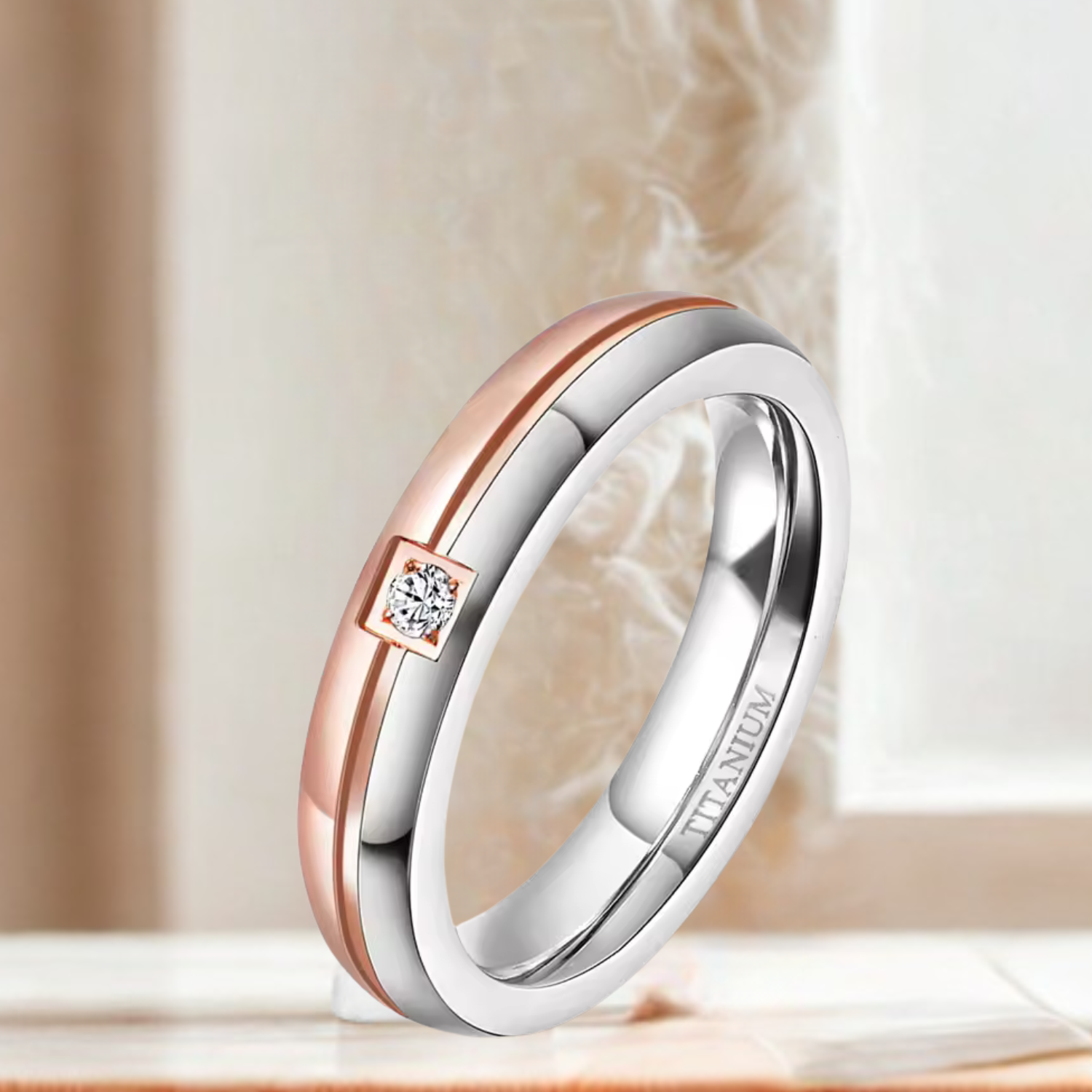 Two Toned Diamonte Gem Ring