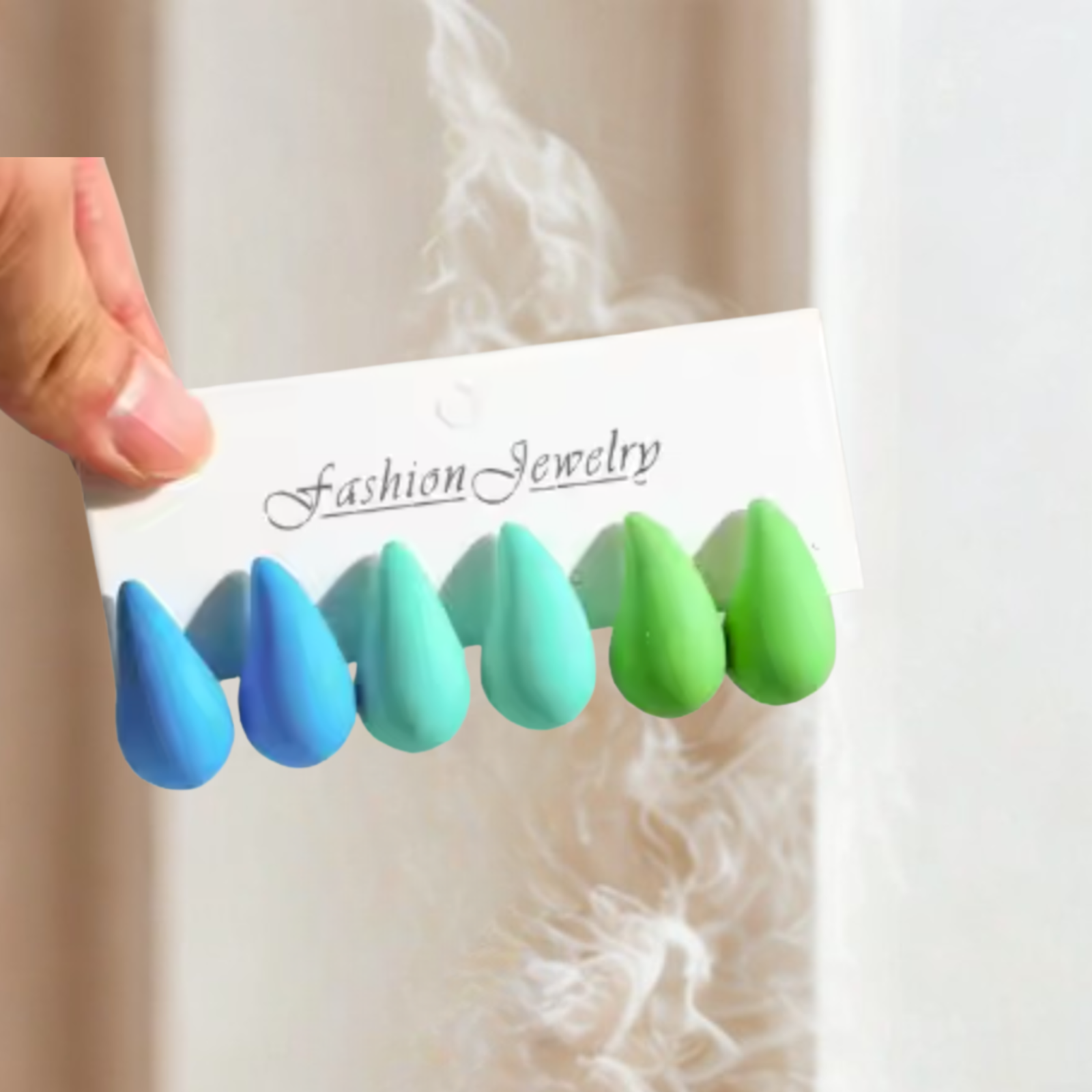 Tear Drop Earrings blue