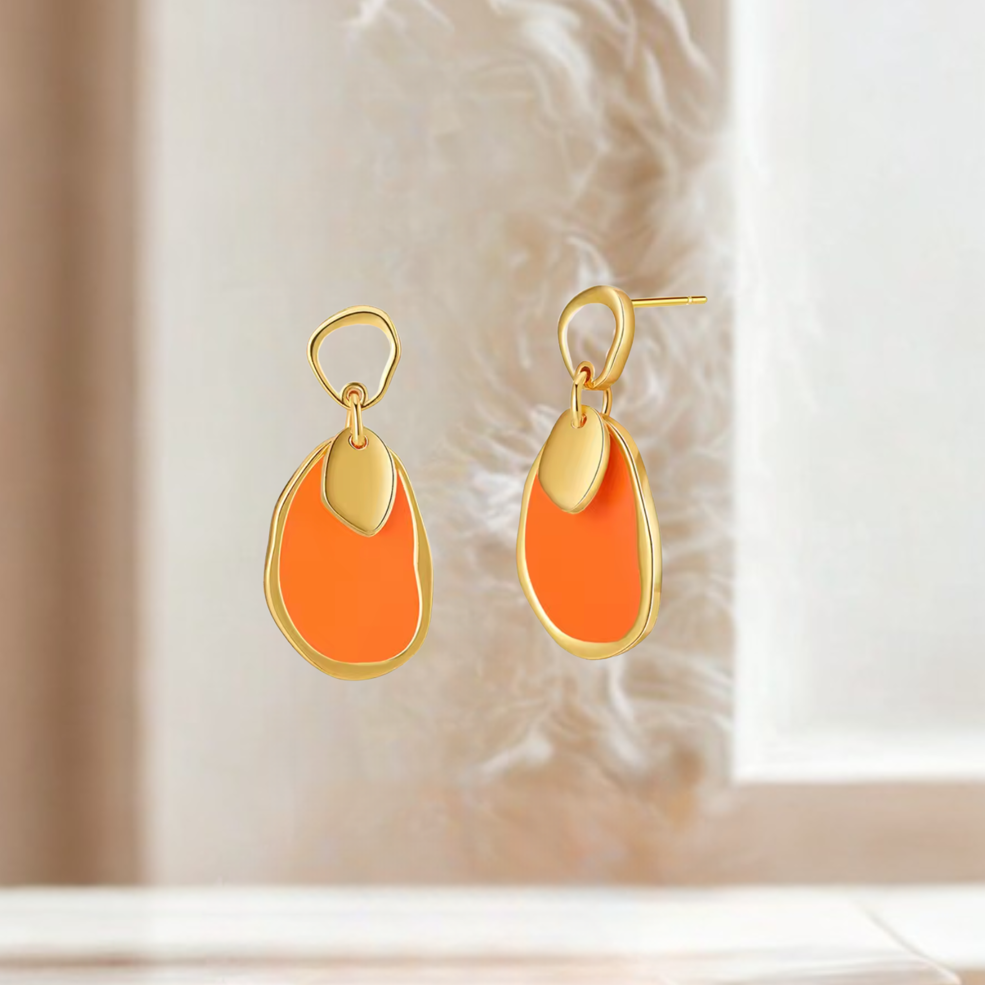 Geometric Oval Earrings