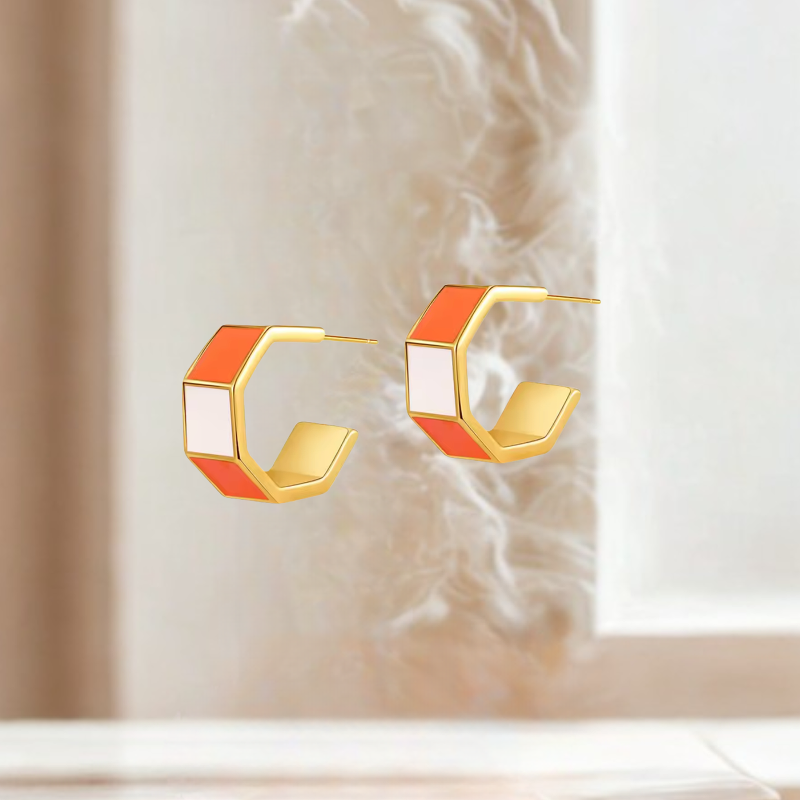 Geometric Square Earrings