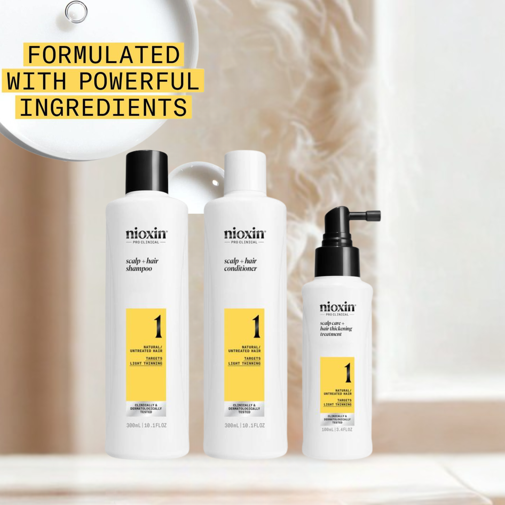 Nioxin SYS1 trial kit (100mL + 100mL + 50mL)