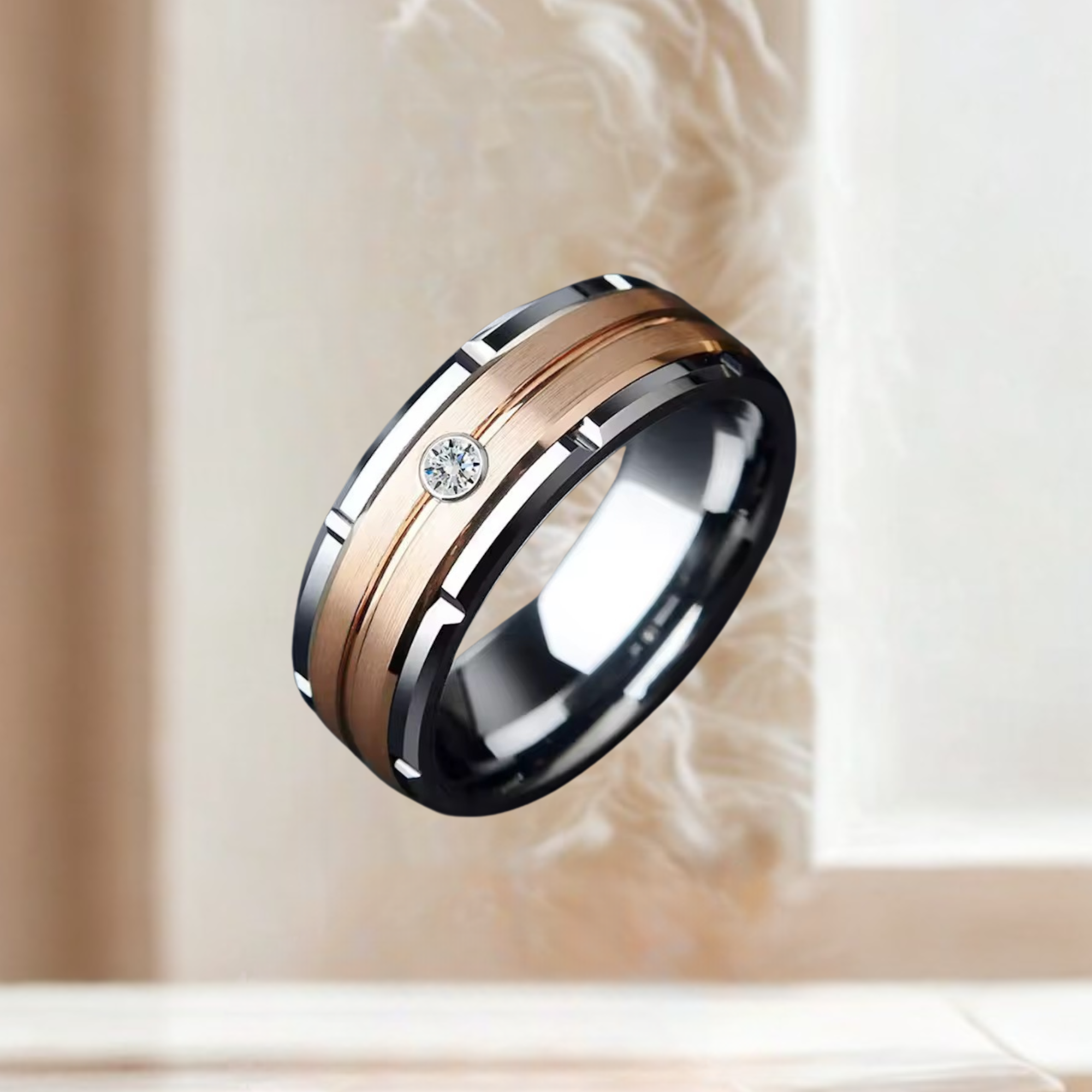 Manly Ring (silver-rose gold size 8)