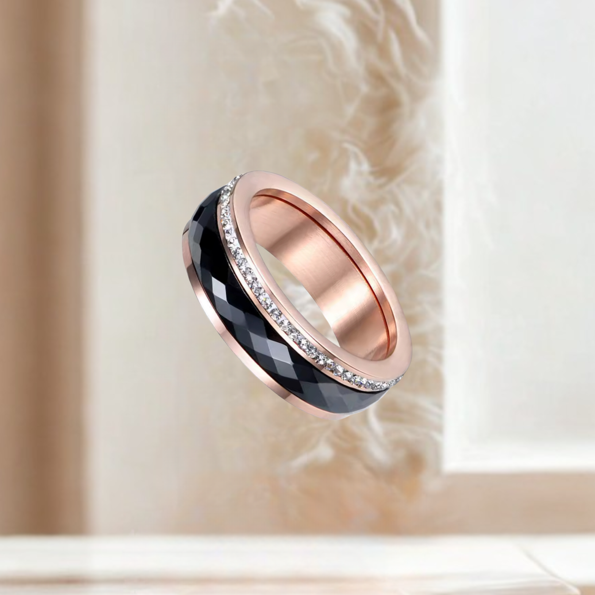 Serenity Ring (rose gold-black size 9)