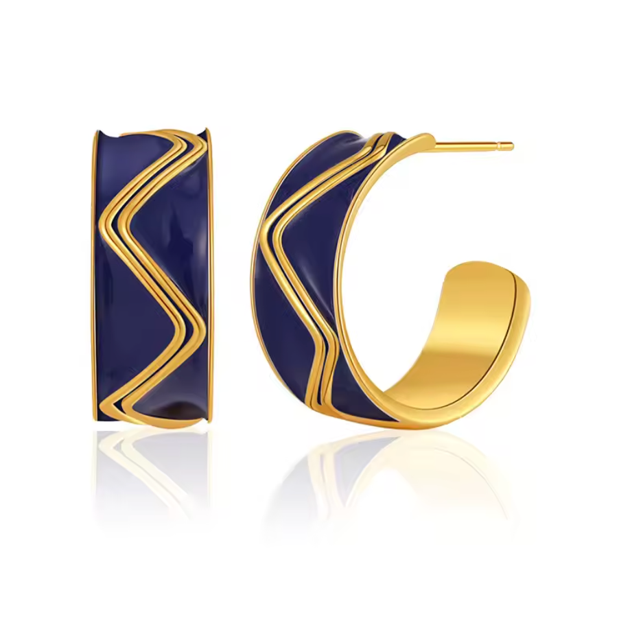 Zigzag Gold Earrings